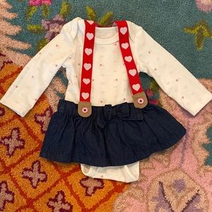 Valentine’s Day suspender jumper outfit